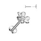 Piercing oreille acier argenté fleur push-in