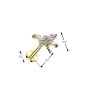 Piercing oreille acier doré libellule push-in