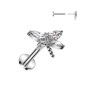 Piercing oreille acier argenté libellule push-in