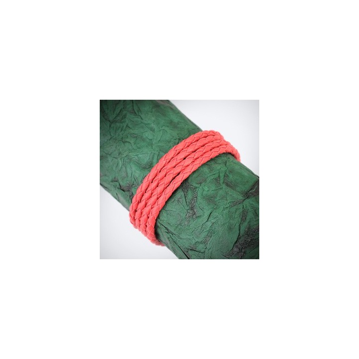 Bracelet cuir rouge 4 cordes