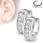 Paire boucles d'oreille créoles zircons blancs Paire boucles d'oreille créoles zircons blancs