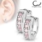 Paire boucles d'oreille créoles zircons roses Paire boucles d'oreille créoles zircons roses