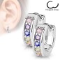 Paire boucles d'oreille créoles zircons rainbow Paire boucles d'oreille créoles zircons rainbow