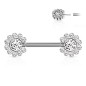 Piercing téton push-in fleur zircons Piercing téton push-in fleur zircons