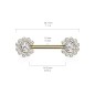 Piercing téton push-in fleur zircons doré Piercing téton push-in fleur zircons doré