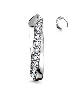 Anneau de nez en acier avec zircons – Bijou élégant et durable