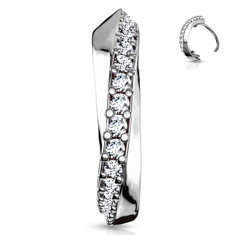Piercing nez anneau ligne de zircons