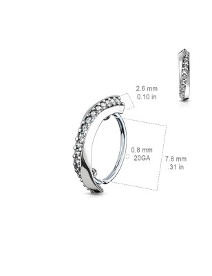 Anneau de nez en acier avec zircons – Bijou élégant et durable