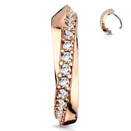 Anneau de nez Rose Gold en acier avec strass | Piercing chic