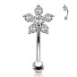 Piercing arcade et rook fleur en zircons Piercing arcade et rook fleur en zircons