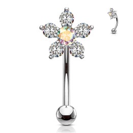 Piercing banane fleur Aurore Boréale | Acier chirurgical