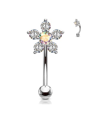 Piercing banane fleur Aurore Boréale | Acier chirurgical