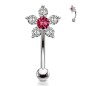 Piercing arcade et rook fleur en zircons rose Piercing arcade et rook fleur en zircons rose