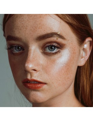 Piercing banane doré fleur zircon | Bijou élégant