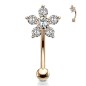 Piercing arcade et rook fleur en zircons rose gold Piercing arcade et rook fleur en zircons rose gold