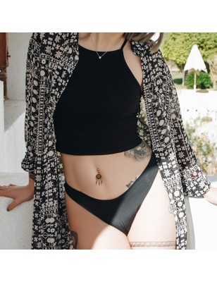 Piercing nombril doré bohème avec plumes | Acier chirurgical