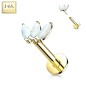 Piercing oreille or jaune 14K trois opales marquises Piercing oreille or jaune 14K trois opales marquises