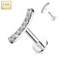 Piercing oreille or blanc 14 carats courbé Piercing oreille or blanc 14 carats courbé