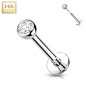 Piercing labret oreille or blanc 14 carats zircon Piercing labret oreille or blanc 14 carats zircon