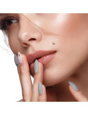 Labret Or Jaune 14K Push-In avec Zircon – Piercing Oreille Chic