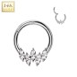 Anneau daith en or blanc 14K cinq marquises Anneau daith en or blanc 14K cinq marquises