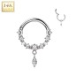 Anneau daith en or blanc 14K constellation Anneau daith en or blanc 14K constellation