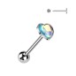 Piercing langue coeur iridescent bleu Piercing langue coeur iridescent bleu