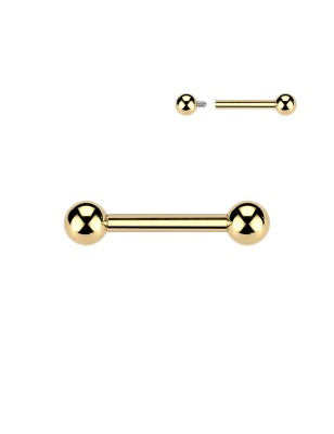 Barbell titane F136 doré 24K | Langue, Téton, Oreille