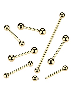 Barbell titane F136 doré 24K | Langue, Téton, Oreille