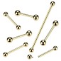 Piercing barbell en titane ASTM F136 doré à l'or 24K Piercing barbell en titane ASTM F136 doré à l'or 24K