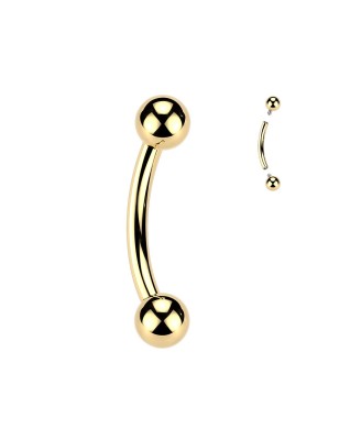 Piercing banane titane F136 doré 24K | Arcade, téton, rook