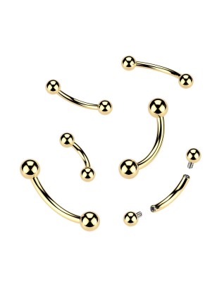 Piercing banane titane F136 doré 24K | Arcade, téton, rook