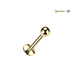 Labret titane F136 doré 24K | Oreille, Lèvre