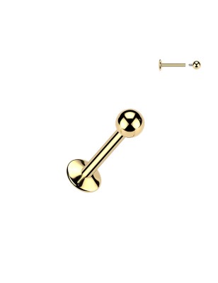 Labret titane F136 doré 24K | Oreille, Lèvre