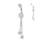 Piercing nombril titane zircons chainettes