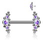 Piercing téton titane zircons aurore boréale & billes Piercing téton titane zircons aurore boréale & billes
