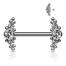 Piercing téton titane 14 mm zircon blanc