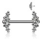 Piercing téton titane zircons blancs & billes