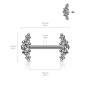 Piercing téton titane zircons blancs & billes