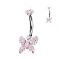 Piercing nombril titane papillon 5 marquises roses Piercing nombril titane papillon 5 marquises roses