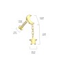 Piercing oreille titane doré lune et pendentif étoile Piercing oreille titane doré lune et pendentif étoile