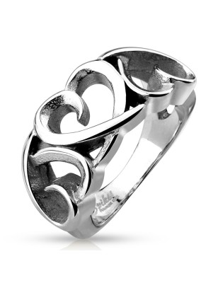 Bague femme en acier inoxydable ajourée élégante