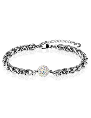 Bracelet acier inoxydable cristaux Aurore Boréale