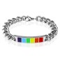 Bracelet en acier avec plaque émaillée LGBTQ