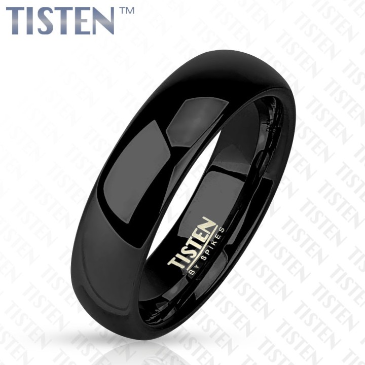 Bague TISTEN noire brillante – solide, légère et élégante