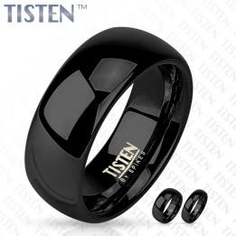 Bague TISTEN noire brillante – solide, légère et élégante