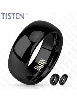 Bague TISTEN noire brillante – solide, légère et élégante