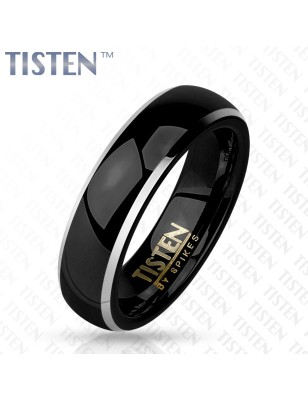 Bague TISTEN noire avec liseré argenté – élégante et résistante