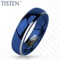 Bague homme Tisten bleu liseré argenté Bague homme Tisten bleu liseré argenté
