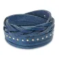 Bracelet cuir bleu multi brins